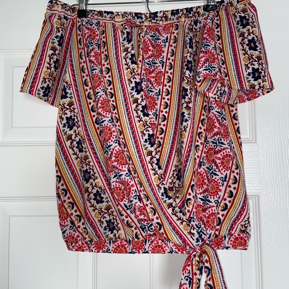 Off the shoulder colorful top